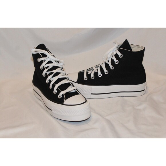 Converse Chuck Taylor All Star Lift HiTop Women Chunky Platform Sneakers 5 BLACK - Picture 4 of 7